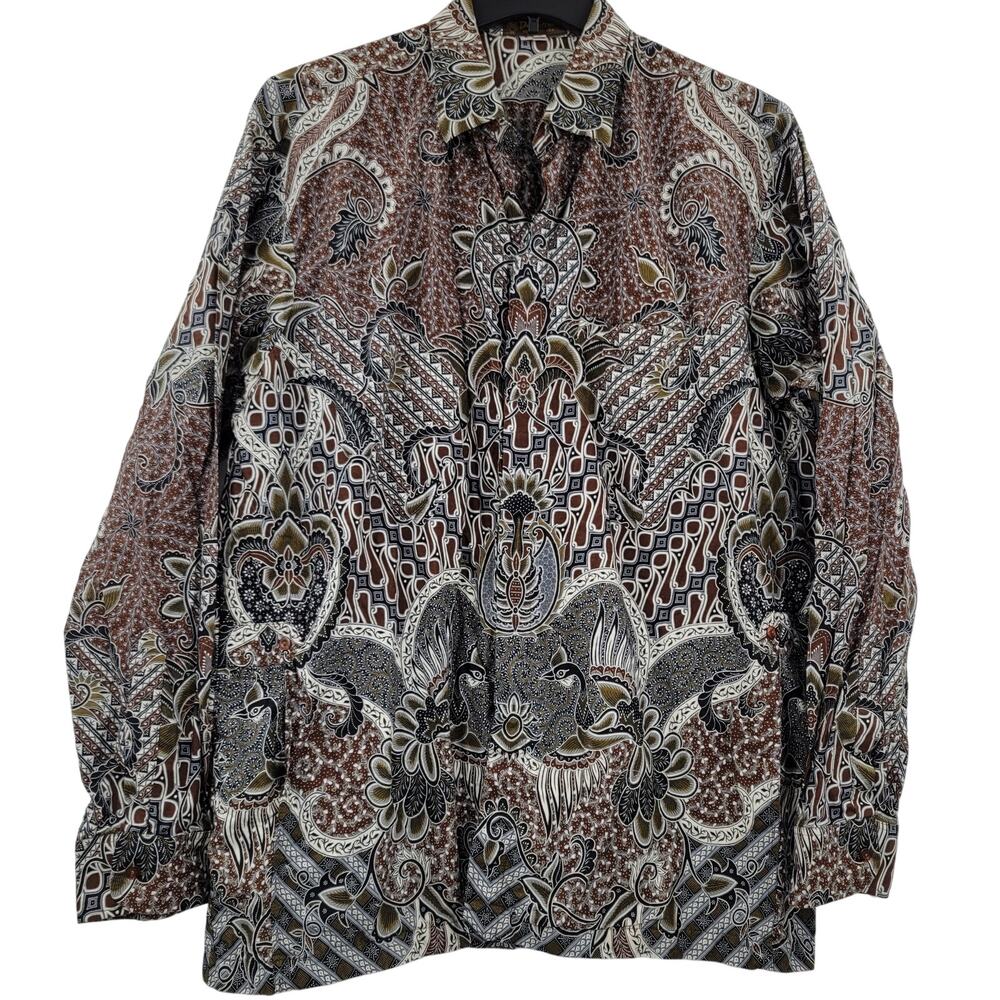 Danar Hadi button shirt long sleeve brown size L